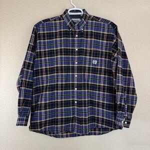 Cinch Button Down Shirt Mens Large Blue Plaid Long Sleeve Western Cowboy Rodeo
